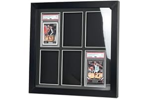 Bivitre PSA Graded Card Display Frame - Wall Mount Baseball Trading Card Display Case ONLY Fit for 6 PSA Rating Cards, Display for Basketball Football Hockey Pokemon MTG