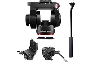 Manfrotto 500X Fluid Video Head for Mirrorless Cameras, 5kg Payload, Flat Base, Quick Release Sliding Plate, Vertical and Horizontal Shooting, Ideal for Content Creators and Social Media Video