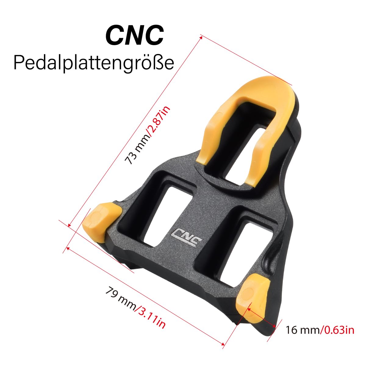 CNCLOL SPD-SL Rennrad Schuhplatten Cleats kompatibel mit Shimano Rennradschuhen SM-SH10 SM-SH11 SM-SH12 gelb 2