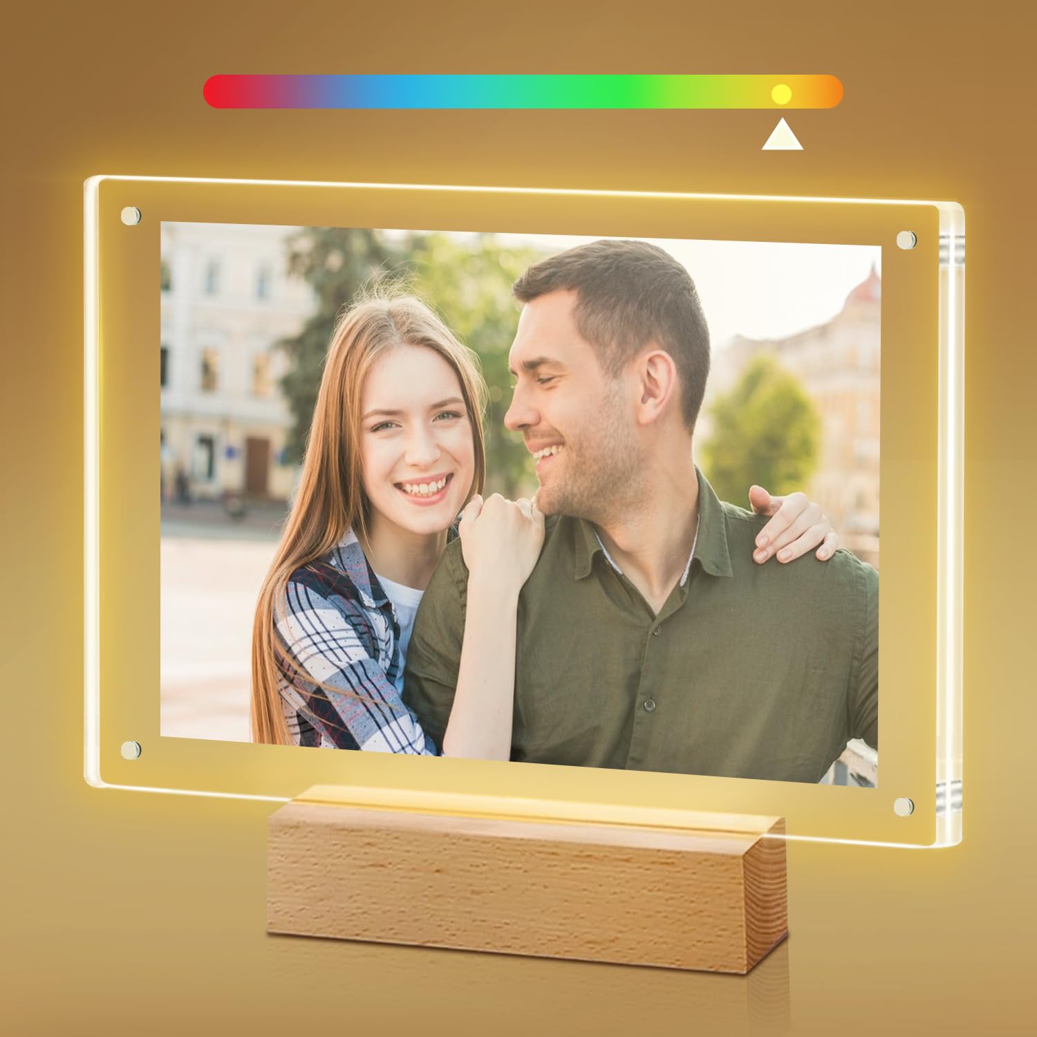 Photo 1 of Laapee  Picture Frame 5x7, Color-Changing Led Picture Frame, Love Photo Frames for Couple, Cute Picture Lamp Decor for Family