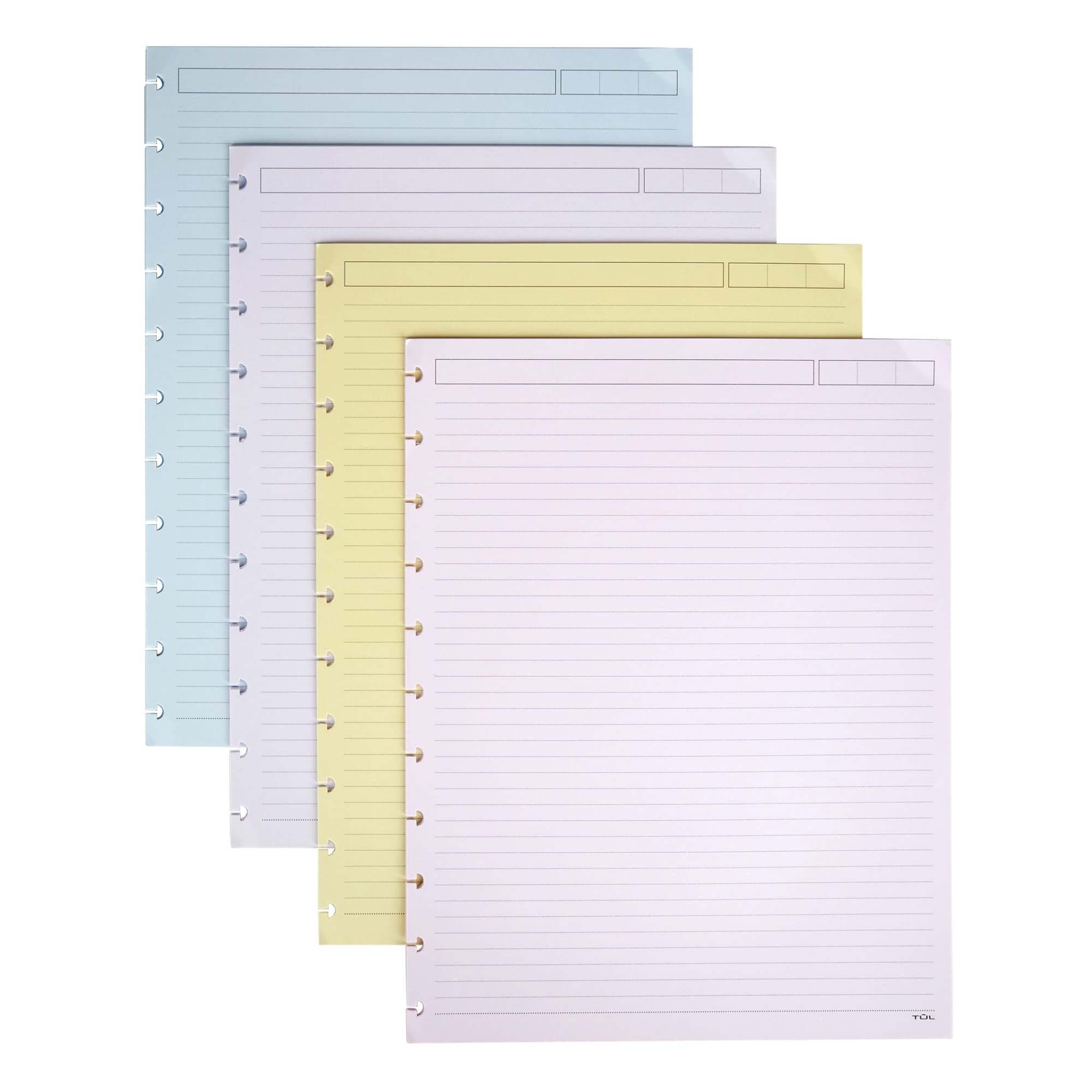 TUL® Discbound Notebook Refill Pages, Letter Size, Narrow Ruled, 50 Sheets, Assorted Colors