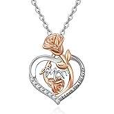 Lmoneta Love Heart Necklace for Women 925 Sterling Silver Pendant Necklace Heart Jewelry for Women Graduation Birthday Christmas Celebrate Congratulation Gift