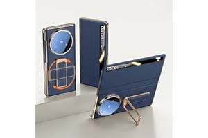 HUOLUNGJIN Compatible with Vivo X Fold 5 2025 Leather Case with View Window + Foldable Kickstand & Magnetic Wrist Strap,Camer