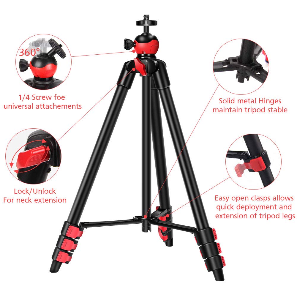 Travel Tripod Set for Smartphone, Zomei Lightweight Tripod with Compact Phone Holder Mount & Bluetooth Remote Control & Portable Tripod Bag for Huawei, iphone,Gopro,Camera etc