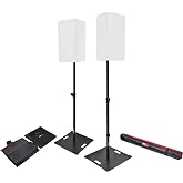 Prox X-Polaris BL Polaris Portable Speaker and Lighting Dual Stand Kit with Base Plate, Adjustable Pole, and Carry Bags - Black Finish