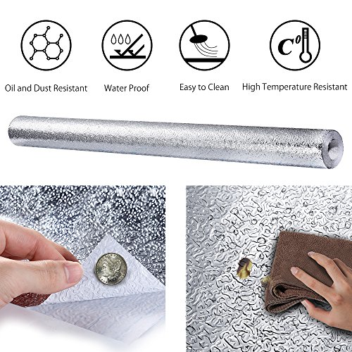 Kitchen Backsplash Wallpaper - Premium Peel&Stick Aluminum Foil Wall Paper|Self-Adhesive Backsplash for Kitchen Walls Cabinets Drawers & Shelves|Anti-mold, Heat Resistant & Washable Kitchen Wallpaper - Thumbnail 3