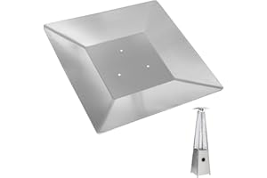 CALPALMY Replacement Patio Heater Heat Shield (Square) - Glass Tube Heat Shield with 3 Pre-Drilled Holes - Compatible with Gardensun BFC-A-SS Propane Gas Patio Heater and Other 4-Sided Glass Tube Heaters