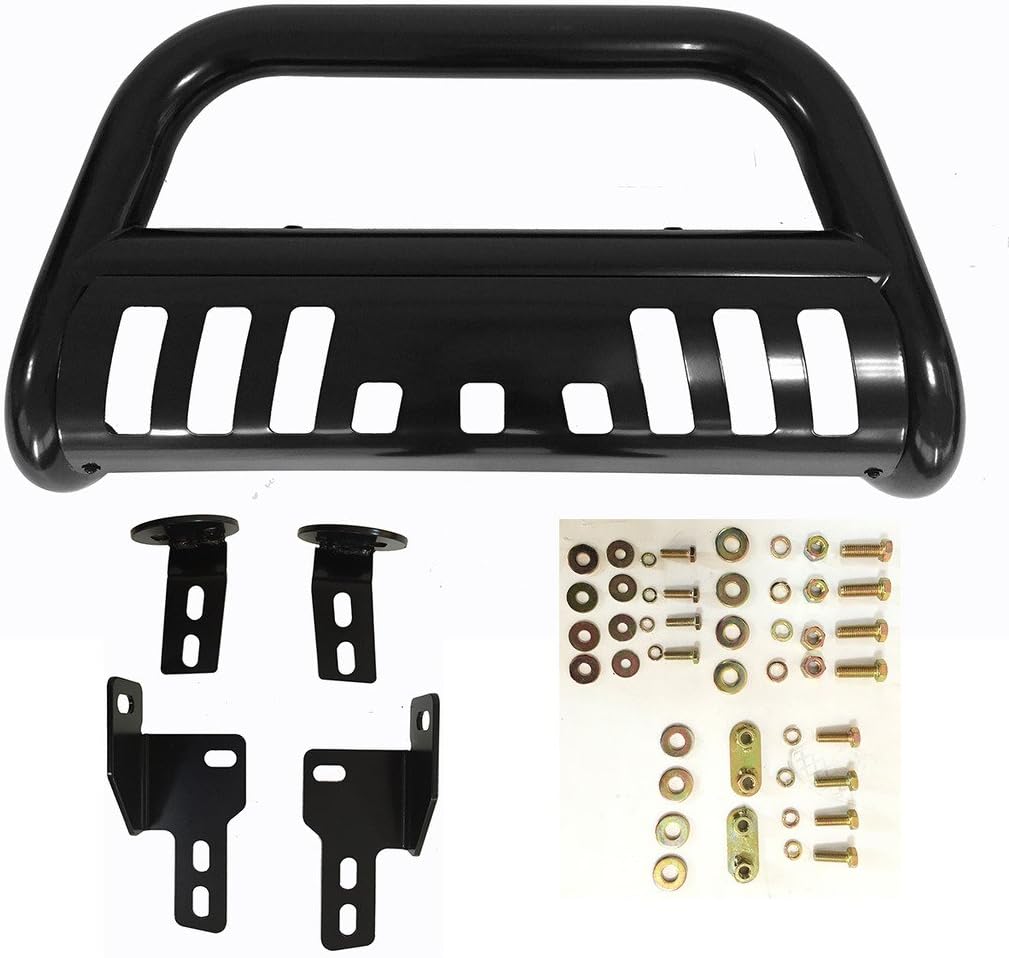 RAFTUDRIVE 3 in Black Carbon Steel Bull Bar Push Bar Grill Guard only Fit 2016-2019 Tacoma All Models, Not fit Truck with sensors on Bumper