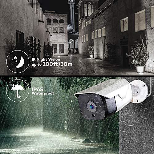 【Audio】 ONWOTE 5MP HD PoE IP Security Camera Outdoor, 5 Megapixel 2592 x 1944P Bullet Home Video Surveillance Camera, 100ft Night Vision, IP65 Waterproof, Motion Alert, More Stable Than Wireless