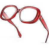 VISOONE Oversized Round Computer TR90 Blue Light Blocking Glasses for Women Men Lavinia
