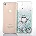 JAZ iPhone 7 Plus Case Quicksand Liquid - Ring Kickstand Ultra Thin Soft TPU Bumper Transparent Case Floating Bling Glitter Sparkle Heart Case for 5.5