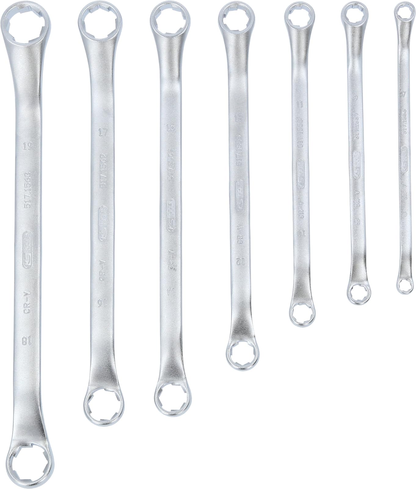 KS Tools 517.1555 Rescuepower Double Ring Spanner Set Offset 7-Piece 6-19 mm