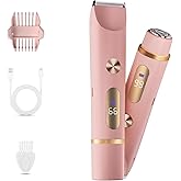 Bikini Trimmer for Women, 2 in 1 Electric Shaver for Women, Rechargeable Electric Razor Body Hair Trimmer Wet & Dry Use