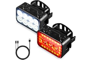 Rechargeable LED Bicycle Headlight Tail Light Set