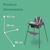 Bebeconfort Meely 2-In-1 High Chair to Toddler Chair Dark Grey 6m-3y view 8