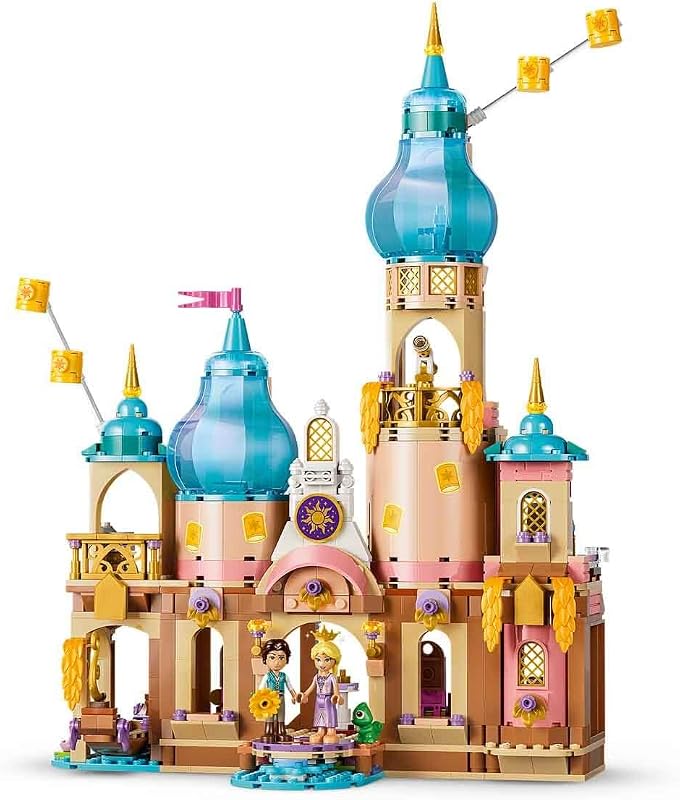 | Disney Princess Il Castello di Rapunzel Giocattolo - Modello da Esposizione con 4 Mini Bamboline, Figura di Pascal e Accessori - Regalo di Compleanno per Bambine da 6 Anni in su e Fan - 43297