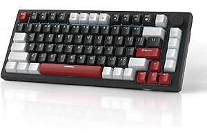 75% Mechanical Gaming Keyboard, Compact Blue Backlit Wired Gaming Keyboard with Yellow Switches, EVA Foam, Knob Control, Mage