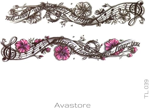 Tatouage Temporaire Femme Notes De Musique Tatouage éphémère