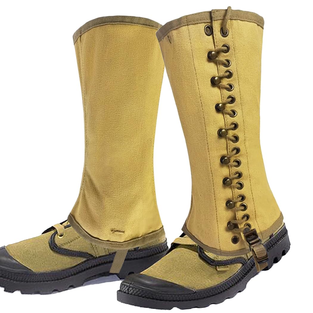 SMONT WW2 US. M1936 Gaiters Leggings Repro WWII Soldier Canvas Puttee for Hiking Climbing Khaki