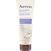 Aveeno Stress Relief Body Scrub, Oat, Lavender, Stress Relief, Cleansing Exfoliator, 227-Gram