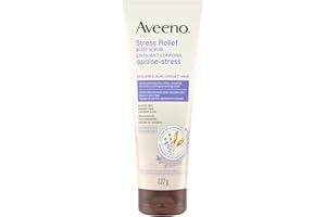Aveeno Stress Relief Body Scrub, Oat, Lavender, Stress Relief, Cleansing Exfoliator, 227-Gram