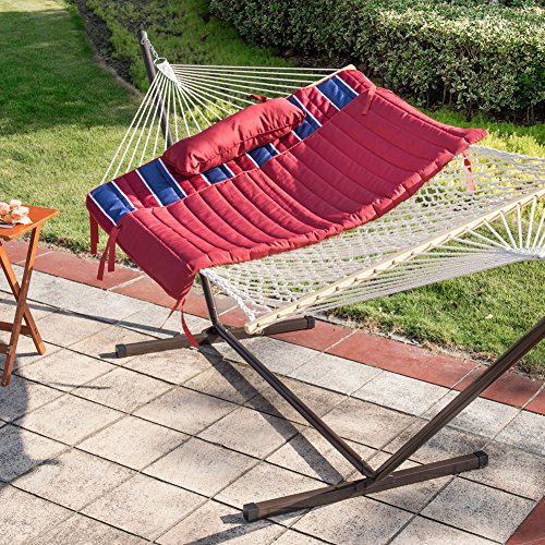 Lazy Daze Hammocks 12 Feet Steel Hammock Stand with Cotton Rope Hammock