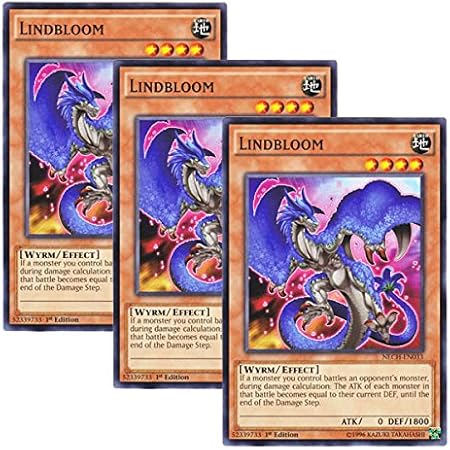 Amazon 3枚セット 遊戯王 英語版 Nech En033 Lindbloom 竜胆ブルーム ノーマル 1st Edition トレカ 通販