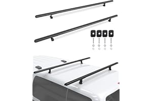 Mountainpeak 500LB Capacity Pickup Truck Topper Ladder Rack Camper Shell Roof Rack for Van Trailer Truck Cap Rack - 60" Crossbar Aluminum Black