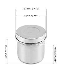 QWORK Stainless Steel Ointment Jar with Lid, 2 Pack