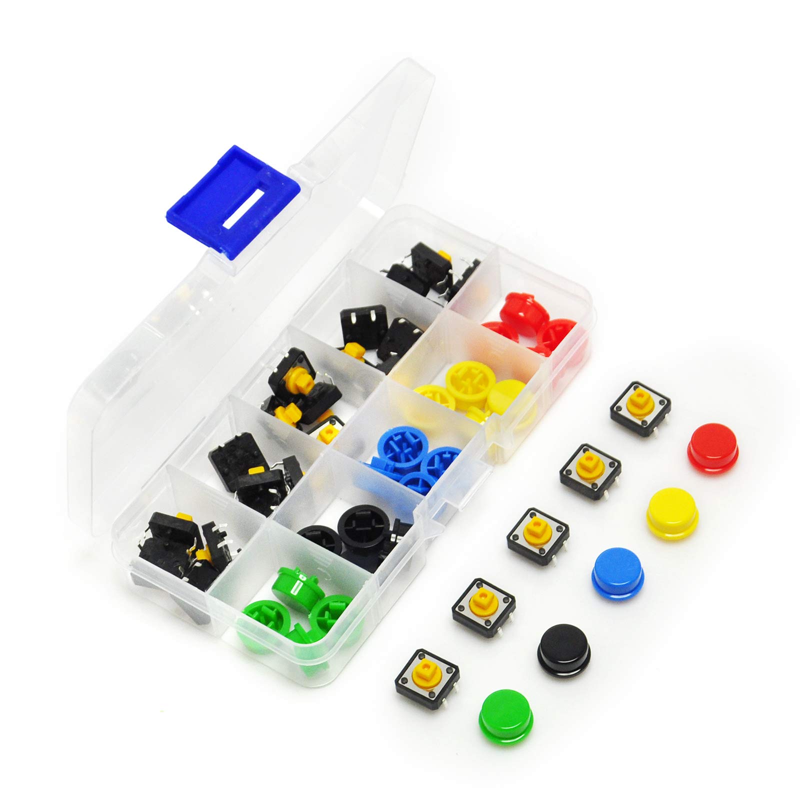 Gikfun 12x12x7.3 mm Tact Tactile Push Button Momentary SMD PCB Switch with Cap for Arduino (Pack of 25pcs) AE1027U