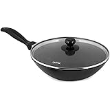 Futura Non-Stick Deep-Fry Pan(Kadhai) 2.0 Litre with Glass Lid and Flat Bottom
