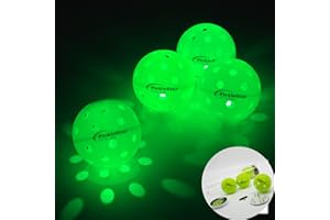 PICKLESTAR LET'S PLAY TONIGHT PickleStar LED Light Up Pickleball Balls, Glow in The Dark Pickleball Balls, Offcial Size OutdoorPickleBalls with Light 4 Pack LED Light Up Pickle Balls, Unique Gift for Pickleball Lovers