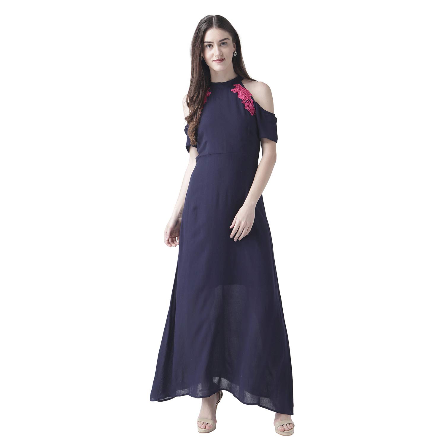 The VancaCold Shoulder Maxi With Shoulder Lace Detail
