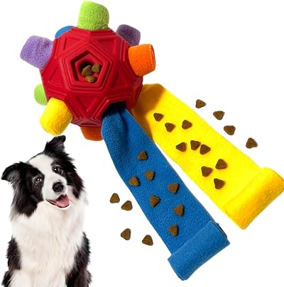 CIIVURR Snuffle Ball for Dogs Interactive Puzzle Feeder Red Rainbow