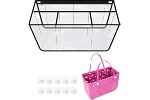 Fayayuan Clear Beach Bag Organizer Compatible with Original Bogg Bag X Large Size, Insert Divider Pouch Zipper for Bags Accessories,7 Pockets, Transparent & Black