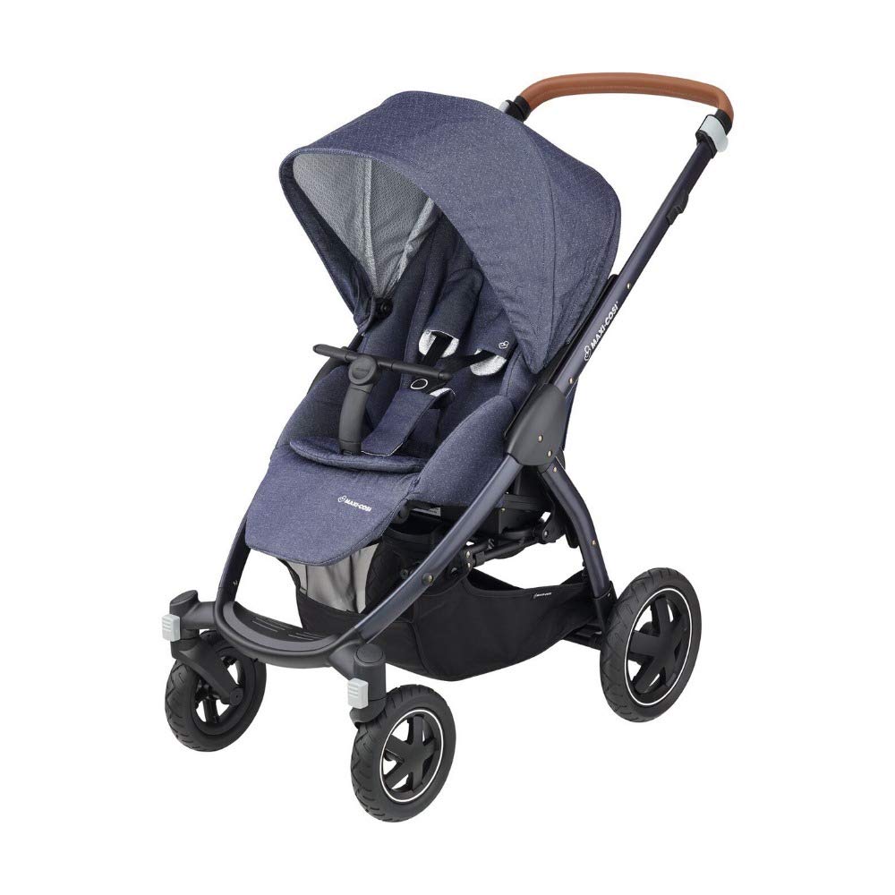 Maxi-Cosi Stella Kinderwagen, ab der Geburt nutzbar (0-15 kg), mit extra großem Verdeck und Outdoor-Reifen, extrem wendig, sparkling blue