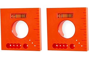 2PCS Marks Offset Ruler with Level - 5 in 1 Multifunction Ruler for Parallel Lines for Screws or Cutting Marking Offset Marki