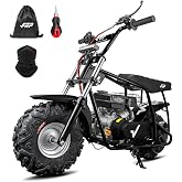 GMB100 Performance Mini Bike 99cc 4-Stroke Hydraulic Brake Suspension Fork | Hydraulic Disc Brake, Front Suspension Fork, LED Headlight, Anti-Slip Seat, Up To 28 Mph, 220 Lbs,Black