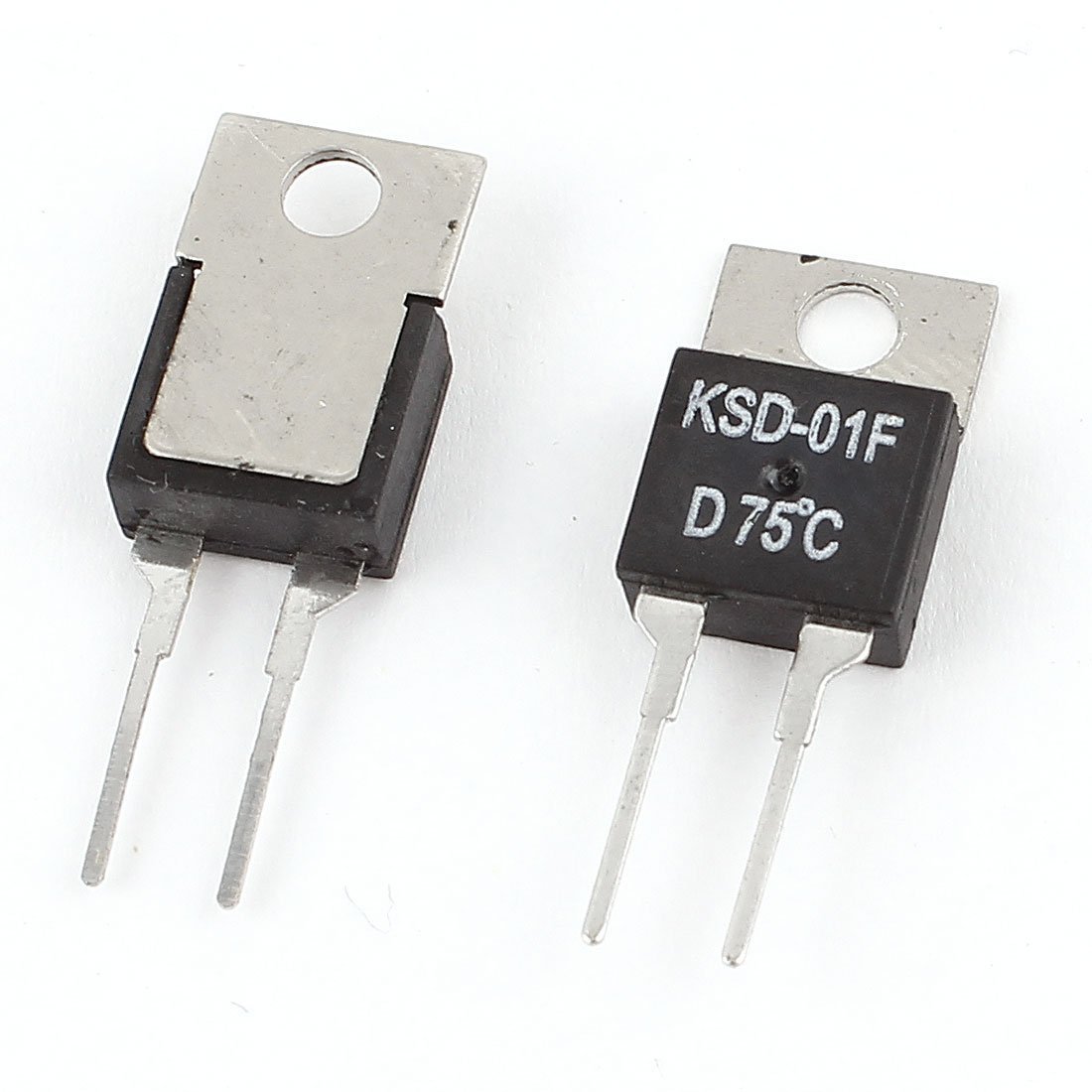 Sourcingmap 2Pcs KSD-01F 75C N.C Normal Closed Temperature Switch Thermostat