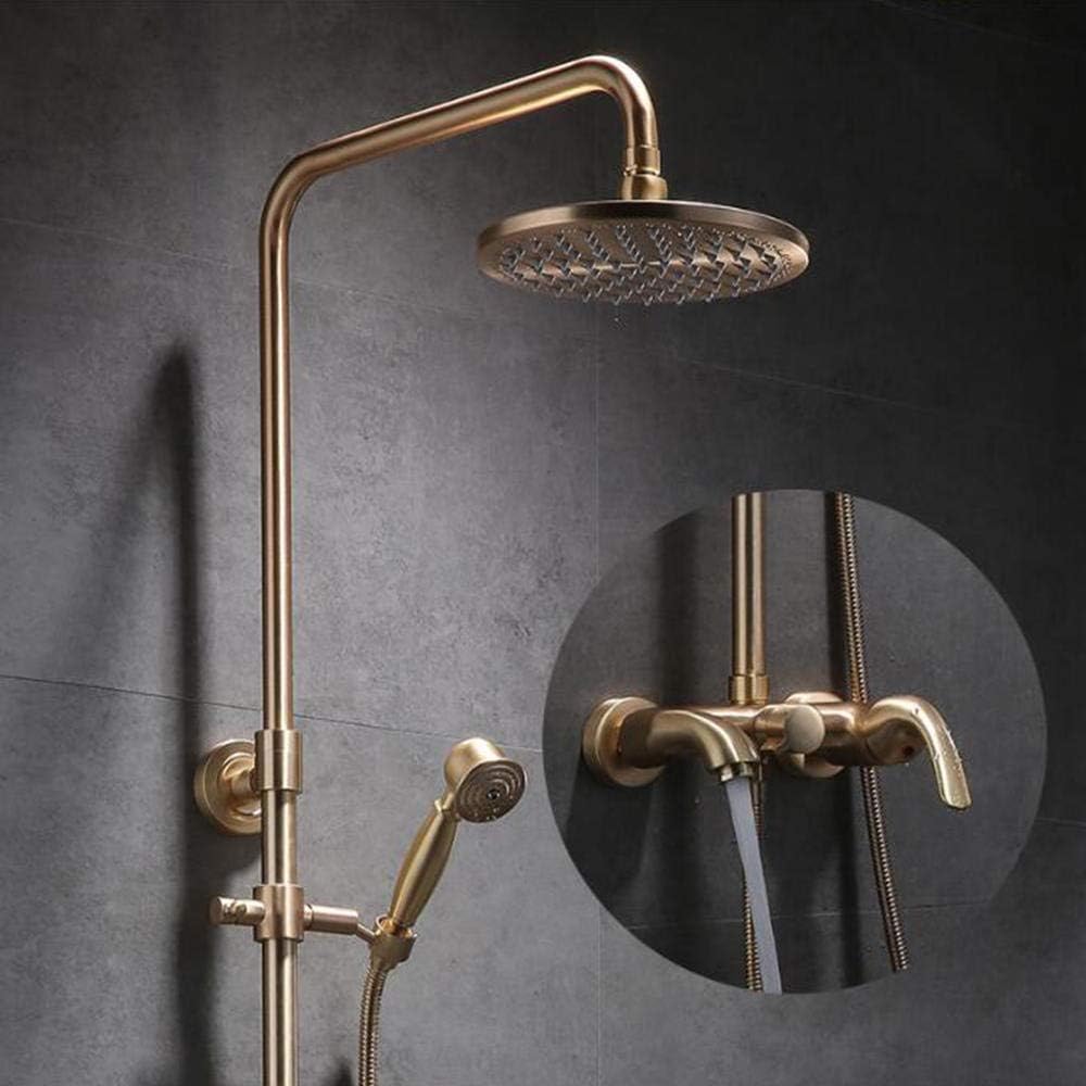 D Ensemble de douche mural en laiton brossé doré brossé Systèmes