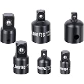 JU JIAN TEC 6-Piece Impact Socket Adapter and Reducer Set | SAE 1/4, 3/8, 1/2" Drive, Manganese Phosphate Finished, CR-V Steel, Impact Driver &amp; Wrench Conversion Kit