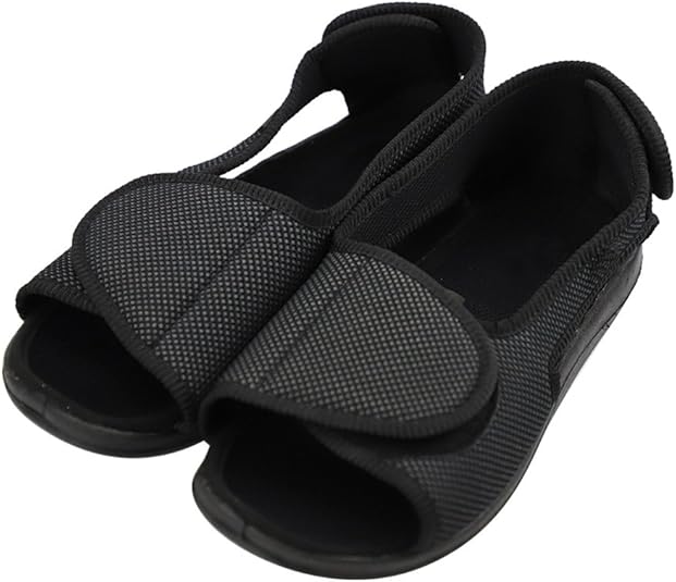 Rong Men's Diabetes Edema Orthopaedic Extra Wide Slippers for