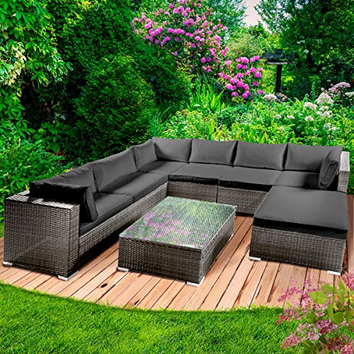BRAST Gartenmöbel Lounge Set | 4-12 Personen viele Modelle & Farben | incl. extra Dicke Kissen | TÜV geprüft | Outdoor…
