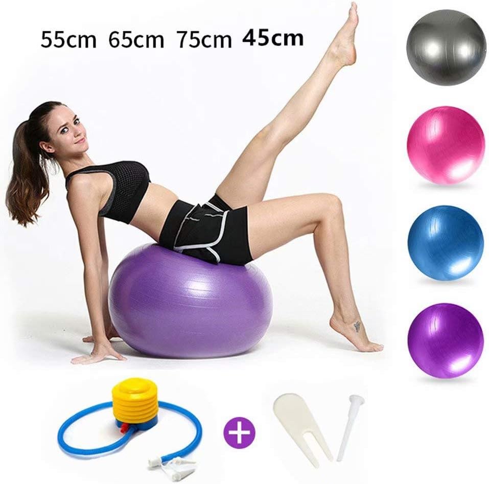 Fatapaese Exercise Ball（45cm-75cm）–Extra Thick Eco-Friendly & Anti-Burst Material Supports Over 2200lbs – Stability Ball for Home, Gym, Chair, Birthing Ball