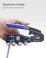 VCE GJ670BL Pass-Through RJ45 Crimp Tool Cat5e/Cat6/Cat7 with Stripper & Cutter view 5