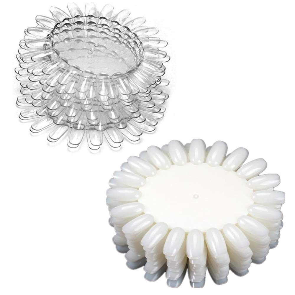 400 Tips Nail Polish Sticks Nail Art Tips Polish Nail Art Wheel Tool White Clear Tip for Display and Practise