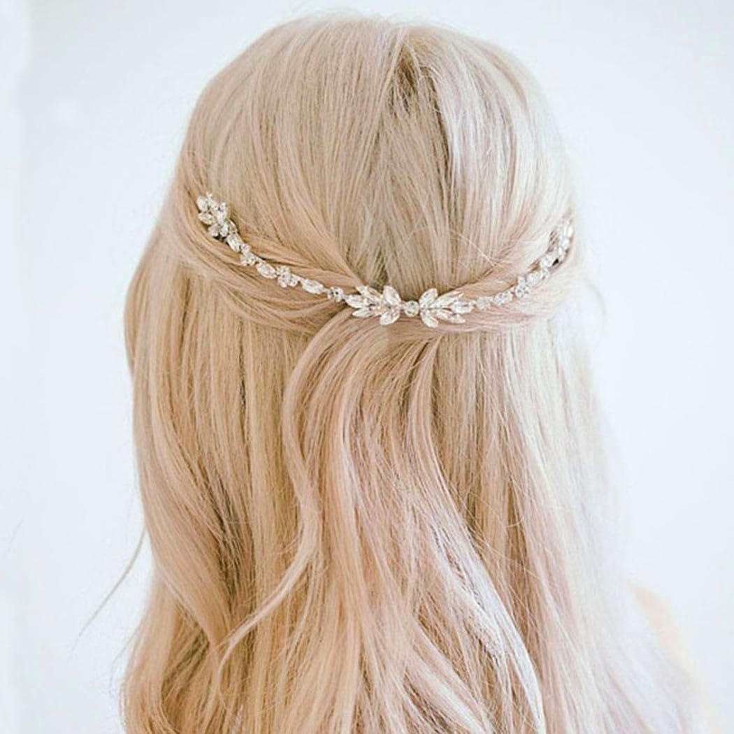 Unicra Wedding Crystal Hair Combs Bridal Headpieces Wedding Hair Accessories for Brides (Silver)