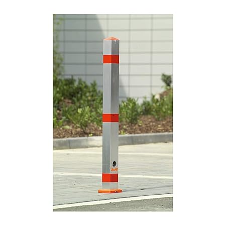 Sperrpfosten aus Stahlrohr - herausnehmbar, mit Bodenhülse - vierkant, 70 x 70 mm - Absperrung Parkplatzabsperrung Parkplatzm