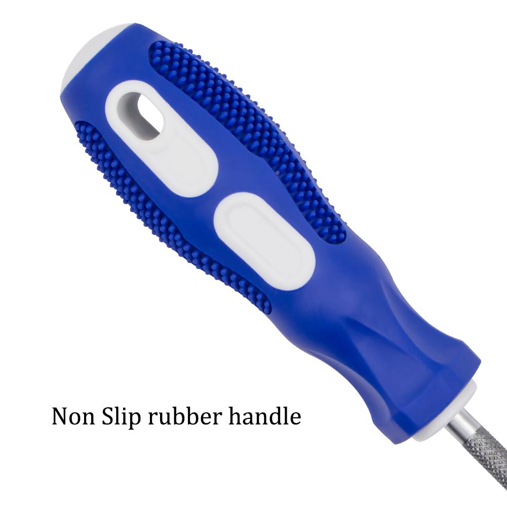 Phillips Screwdriver and Slotted Screwdriver,QM-STVR 8\'\' Screwdriver Length Shank Screwdriver Magnetic Tip Cross Head Flat Head NO.2 Screwdriver (2 pack 8\'\' phillips and slotted screwdriver)