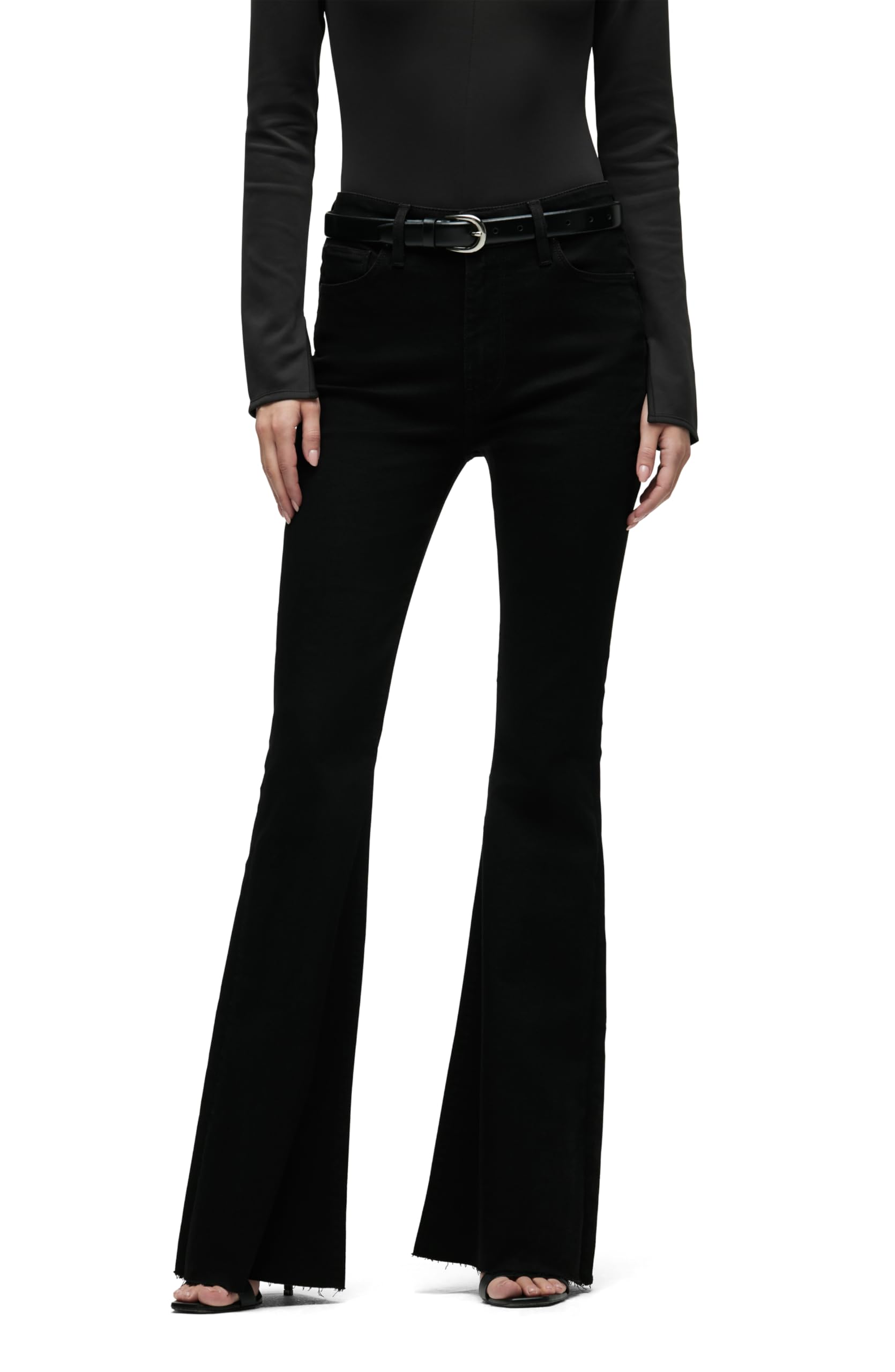 Hudson Women’s Holly High Rise Flare Jean, Black, 26